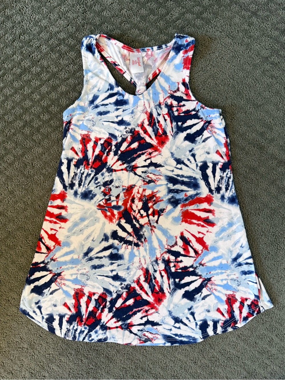 Cat & Jack Red, White & Blue Tie-Dye Tank Top